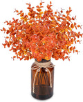 Artificial Rose & Eucalyptus Stems – Elegant Amber Faux Floral Arrangement